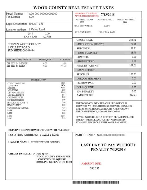 oshkosh real estate tax bill.